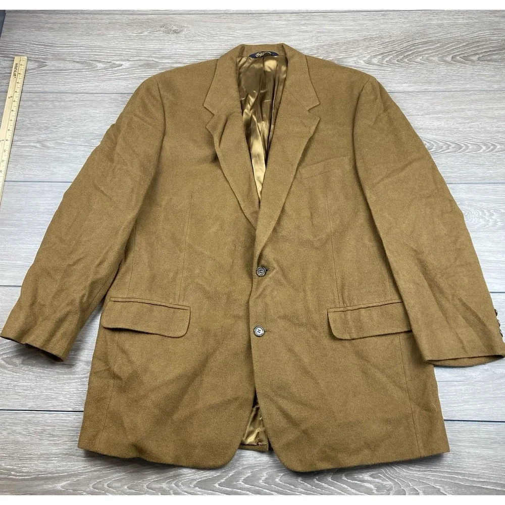 Brooks‎ Brothers Men's 100% Camel Hair 2 Button Blazer Brown Size 46 L